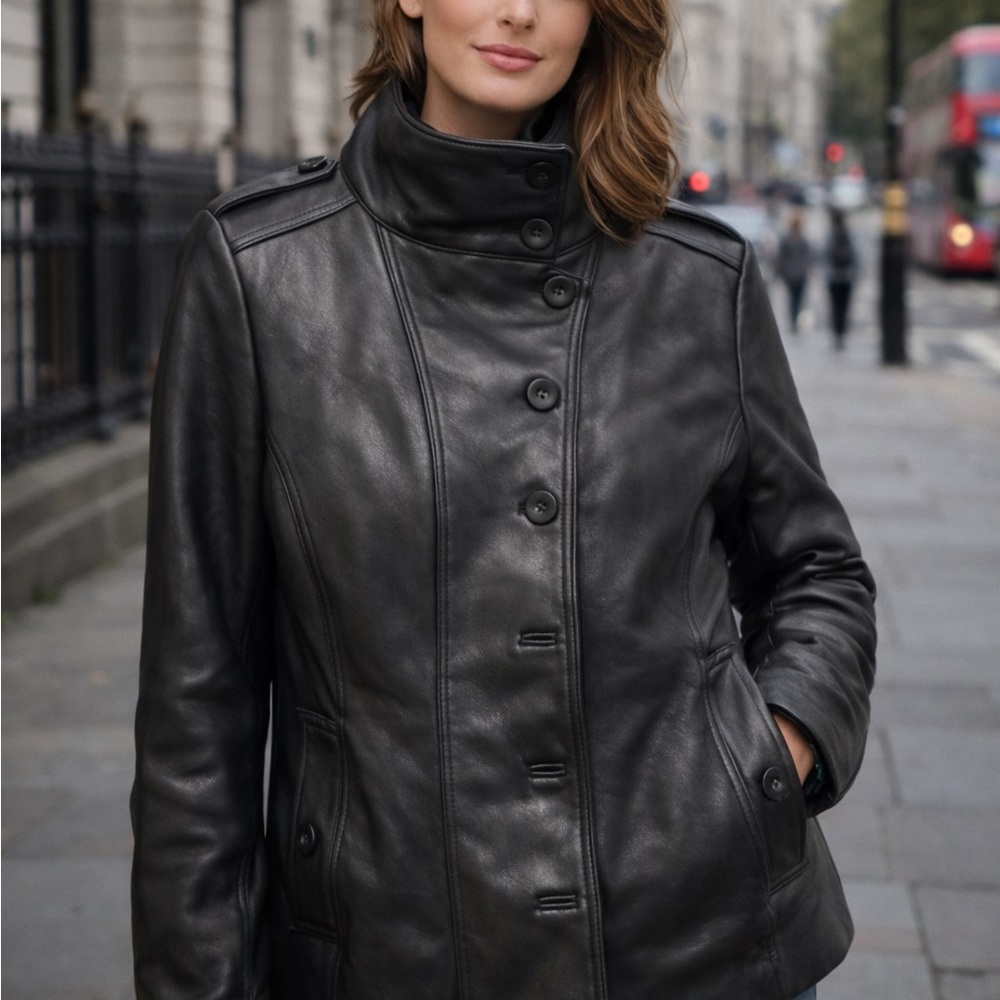 Calvin Klein Women's Black Leather Jacket